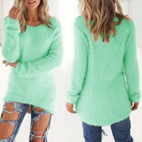 casual pullover sweater long sleeve elegant irregular hem knitted pullover women sweater women sweater