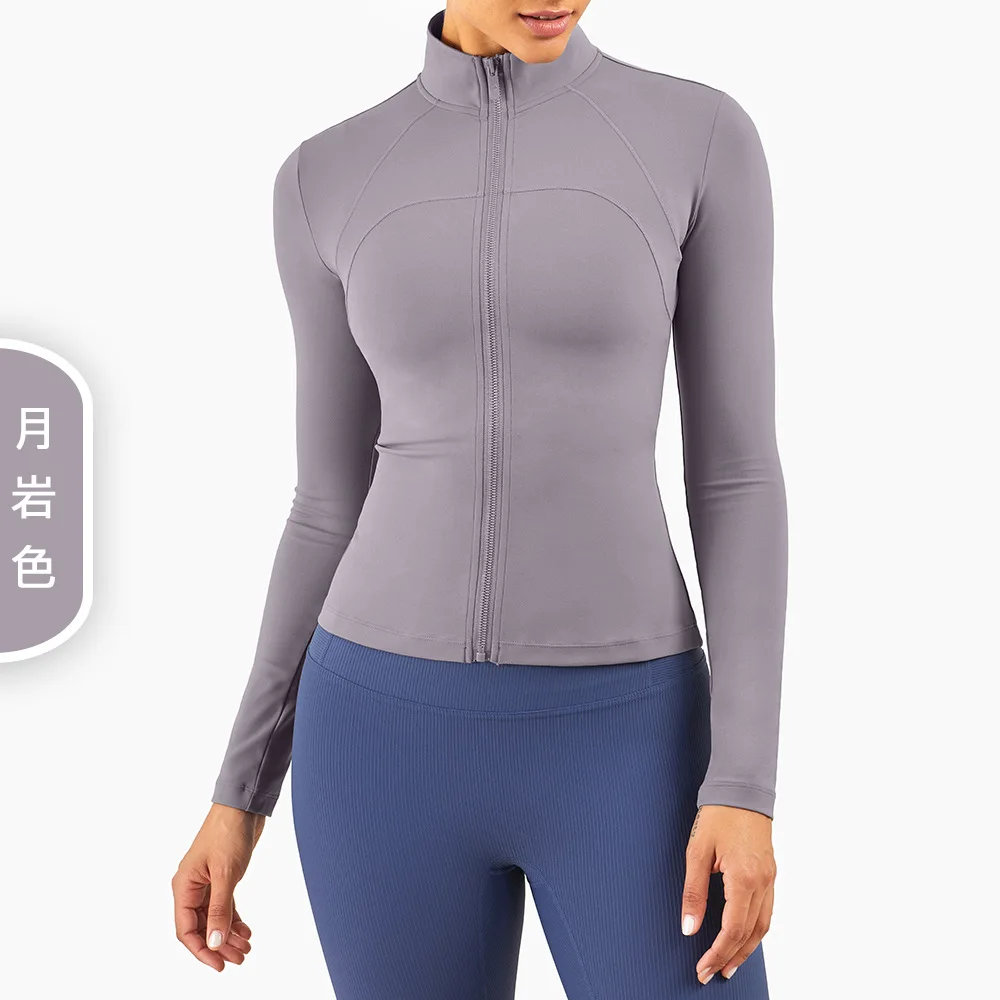 

High-necked Fitness Suit Long-sleeved Zipper Tight Show Lean Sports Jacket Yoga Suit Autumn/winter Sports Jacket Women 07MH412