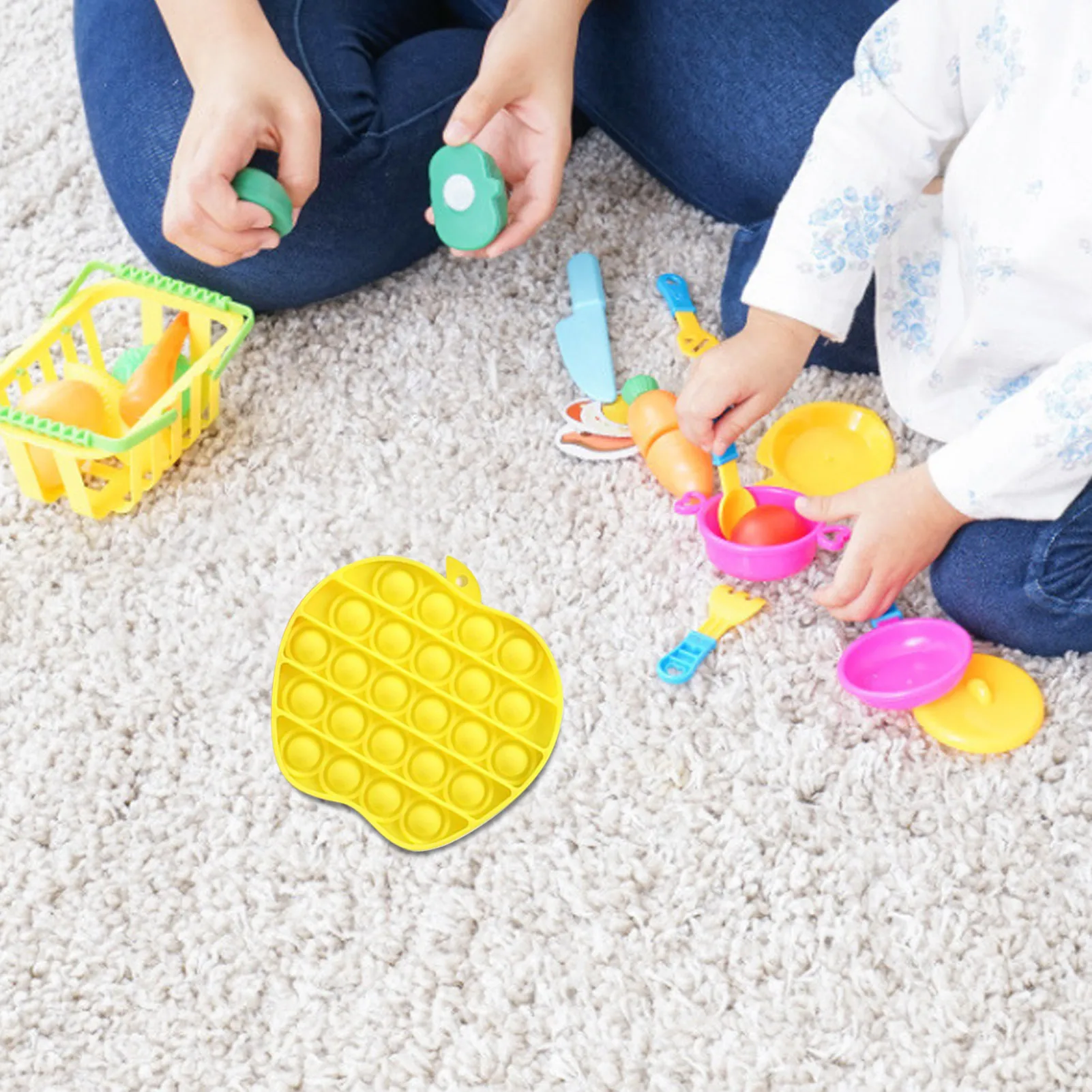 

1PC Kids Soft Squeeze Novelty Unzip Toy Squeeze Bubbles Toy Desktop Silicone Decompression Toy Office Desk Simple Dimple Toy