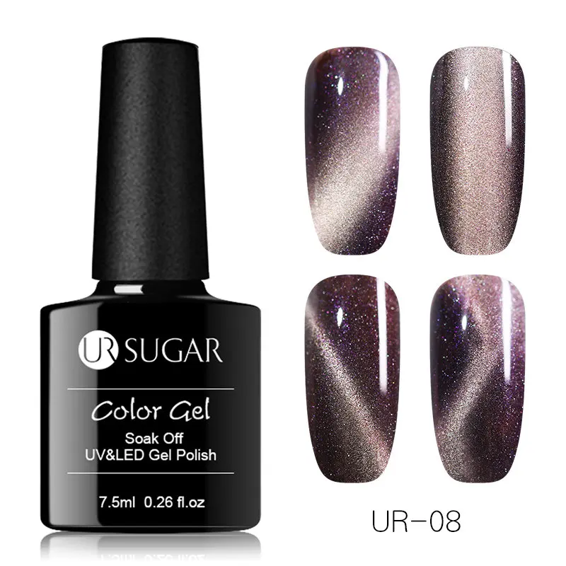 Кофе Ur Sugar 9D кошачий глаз УФ-гель для ногтей звездное небо Магнитный Гель-лак замачиваемый Полупостоянный Лайк для дизайна ногтей - Цвет: Кофе