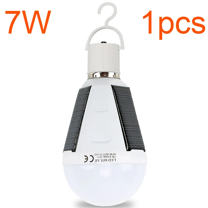 7W - 1pcs Перезаряжаемые светодиодный лампы E27 светодиодный Солнечная светодиодные лампы 7 Вт 12 Вт 85 В постоянного тока-265 V чрезвычайная ситуация вне дома солнечные лампы для путешествий Рыбалка Кемпинг Светильник - Испускаемый цвет: 7W - 1pcs