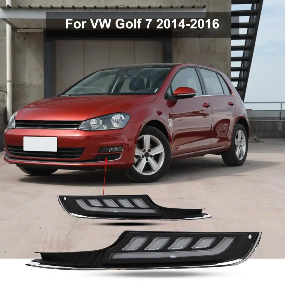 

2Pcs LED DRL Heat Resistant Wear Resistant 6000-6700K Waterproof Daytime Running Bulb Turn Light for V W Golf 7 2014-2016