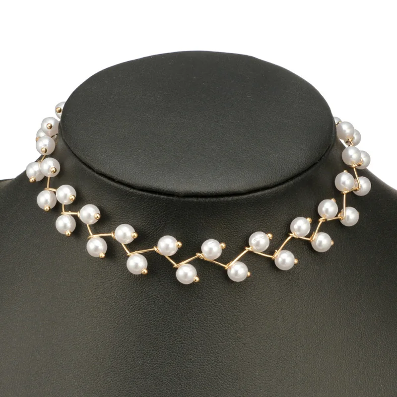 

Korean Elegant Imitation Pearl Choker Necklace Collar fashion Minimalist Clavicle Chain Necklaces for Women Jewelry Necklaces