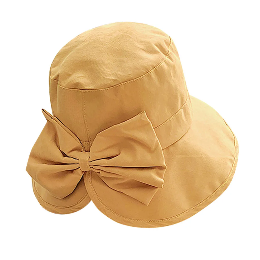 

Women's Fisherman Hat Fashion Travel Beach Hat Big Sun Hat Cap Bow Cap