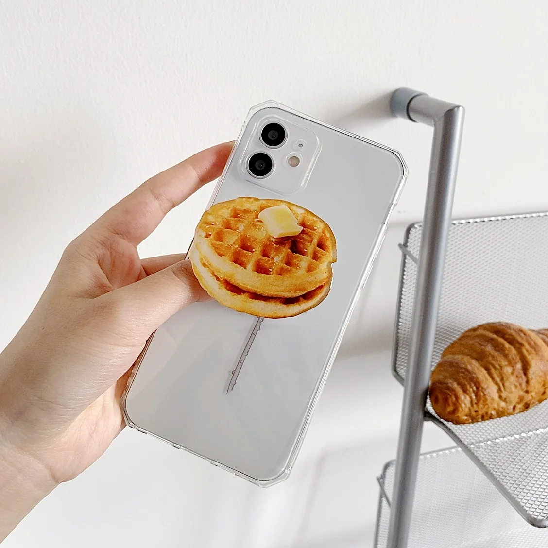 

Cute Waffle cookies Extension Holder for iPhone 12 pro Max 11 SE 2020 XR Cell Phone Socket Finger Grip Holder poco x3 pro F3