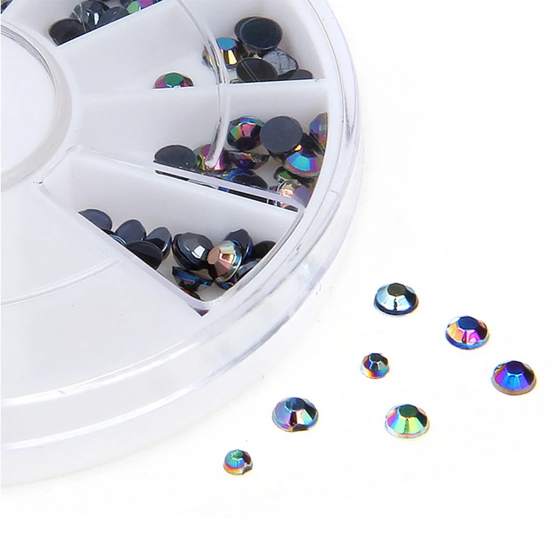 300 шт. черные красочные 3D накладные ногти драгоценные камни Кристальные блестки