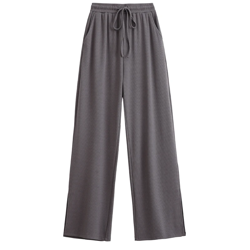 

Tall Pants for Women Lengthened Summer Thin Ice Silk Wide-Leg Pants High Waist Drape Loose Split Trousers 175