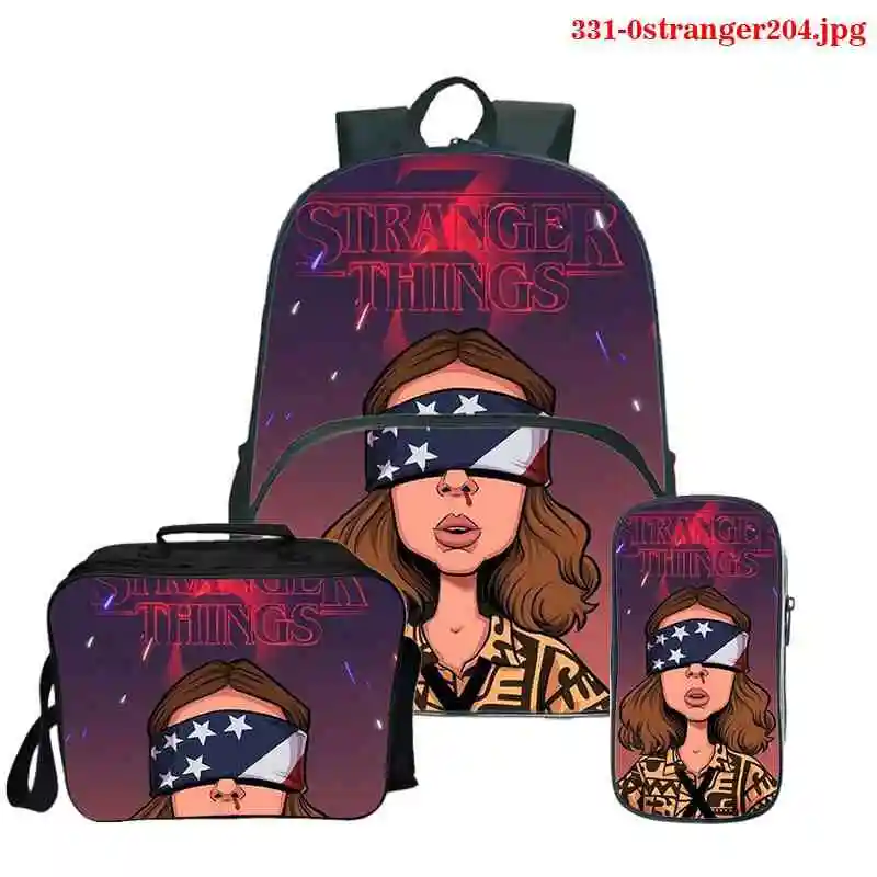 

Stranger Things School Bag for Kids Fashion Men Backpacks Lunch Bag Boys Girls Pencil Bag Teenager Schoolbag Mochila Para Hombre