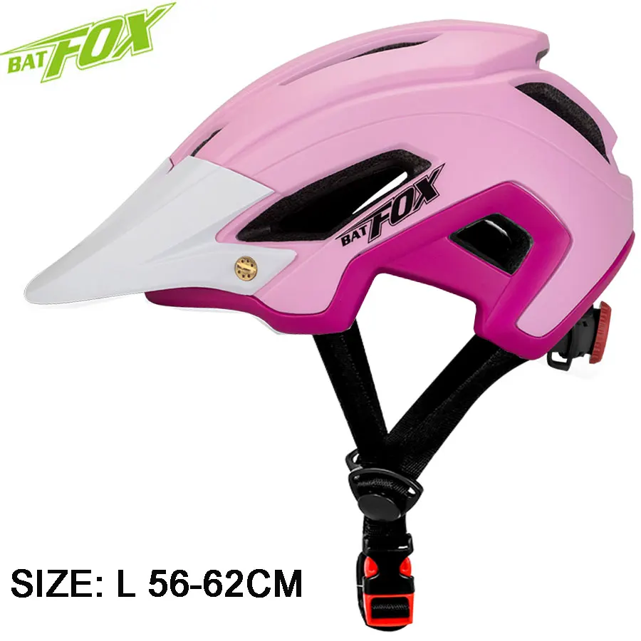 B-692-pink white BATFOX, велосипедный шлем, ультралегкий, для мужчин, для горной дороги, велосипедный шлем, для взрослых, MTB, для велосипеда, экипирует мужчин, t Casco Ciclismo, зеленый, задний фонарь, шлем - Цвет: B-692-pink white
