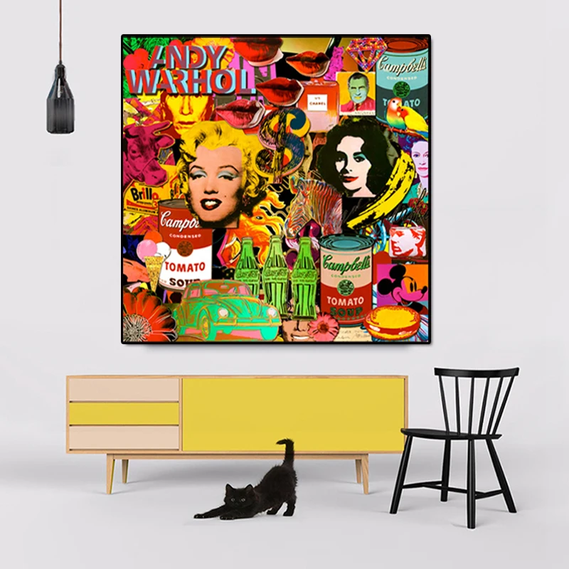 Картина на холсте Andy Warhol современное искусство плакаты-портреты и принты Картина маслом настенные картины для гостиной Куадрос домашний декор