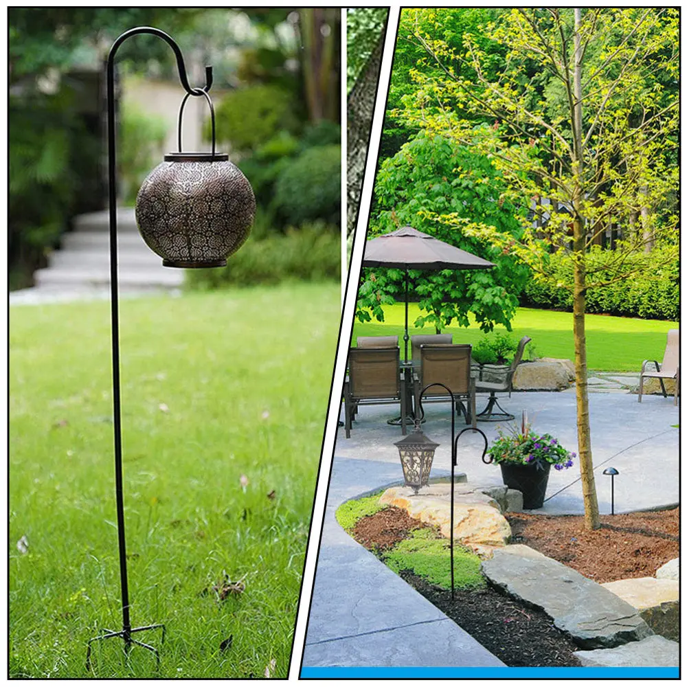 

2 Pcs Yard Shepherd Hook Ground Inserted Hook Iron Hanging Hook Garden Iron Hook