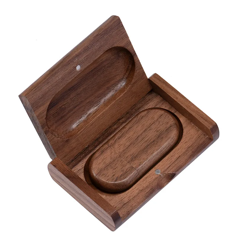 Walnut with BOX POWERONE(более 10 шт. бесплатный логотип) Деревянный usb+ коробка usb флэш-накопитель 4 ГБ 8 ГБ 16 ГБ 32 ГБ 64 ГБ фотография свадебный подарок - Цвет: Walnut with BOX