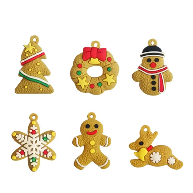 

Christmas PVC Soft Glue Hanging Decoration Cute Cartoon Pendant Christmas Tree Decoration 6PCS/12PCS