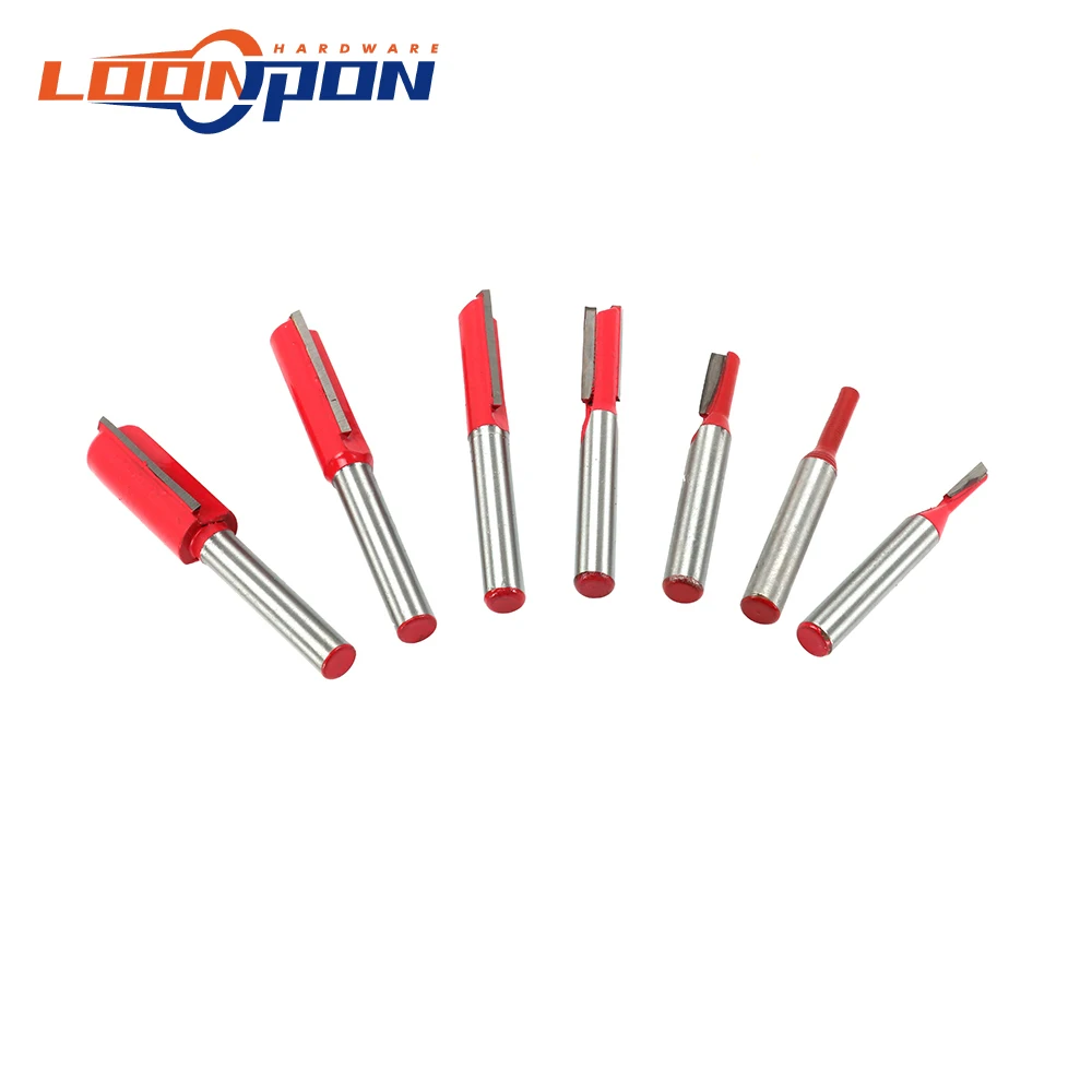 7 шт. прямые фрезы 1/4 &quotхвостовик двойной одинарный фреза с лезвием Набор бит