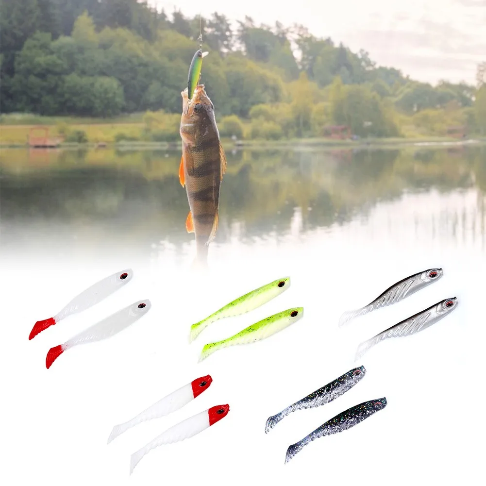 

2pcs/Lot Soft Lures 70mm 2.6g Silicone Bait For Fishing Sea Fishing Swimbait Wobblers Artificial Tackle Fishing Accessories