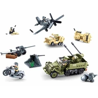 sluban ww2 military tank fighter car building blocks set militar moc bricks classic model kit soldiers figures kids toys boys