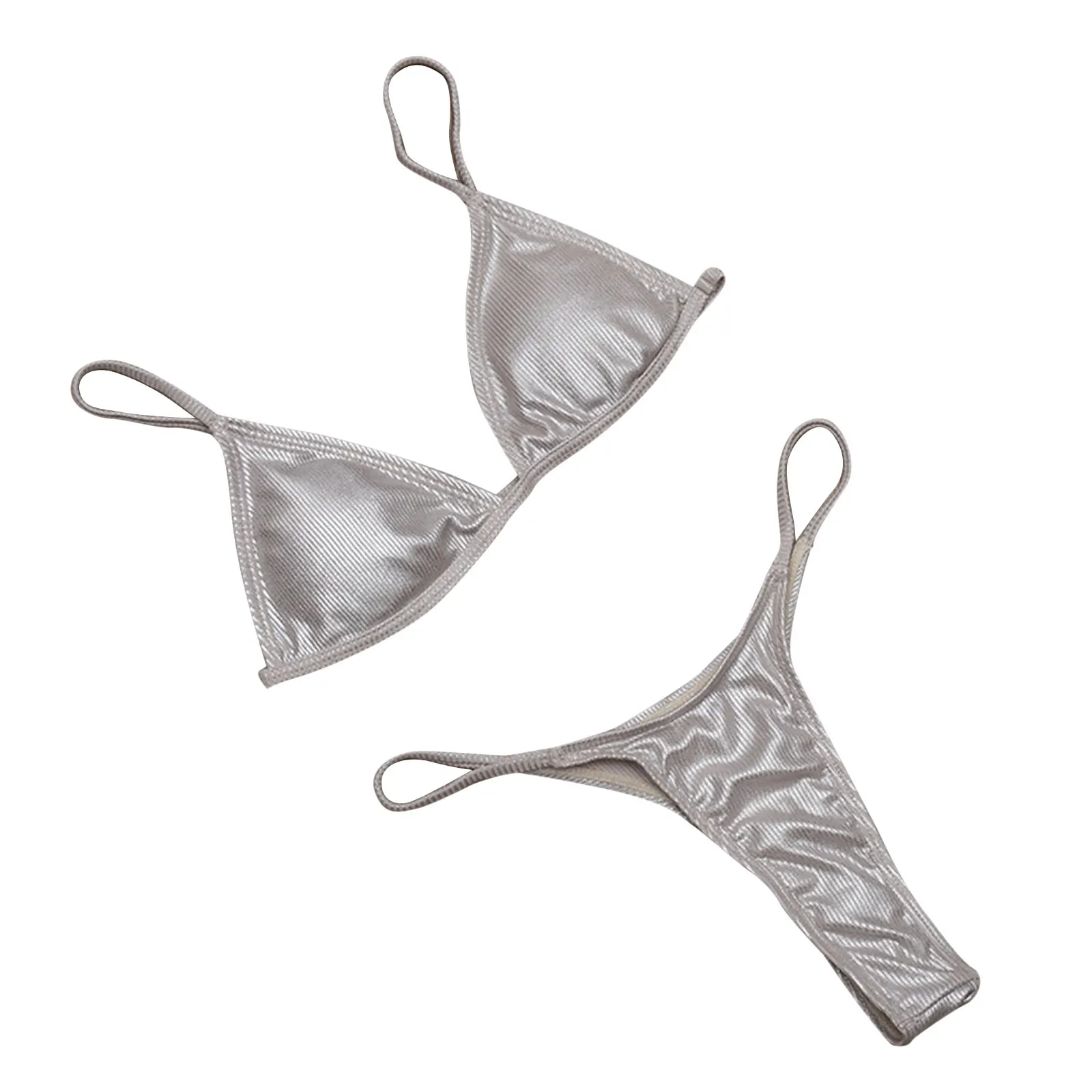 

Women's Split Bikini, Summer Swimsuit, Sexy V-Neck Lace-up Thin Straps Low Waist Briefs Seaside Beachwear