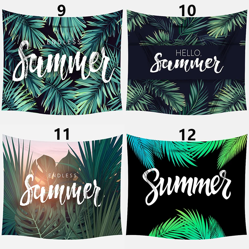 

FFO Green Tropical Plant Printed Tapestry Wall Hanging Nordic Ins Living Room Bedroom Polyster Fabric Painting Background Decor