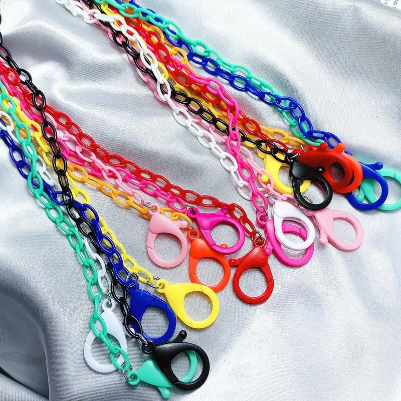 9 pcs new trendy multi function mask chain fashion acrylic link chain for necklace phone bag long chain for women kids men gift free global shipping