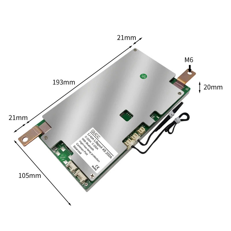 Qucc Lifepo4 Smart Bms 4S 200 А 150 120 100 12 В хранилище солнечной энергии RV балансировка литиевой