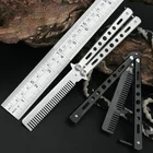 Тренировочный нож-бабочка для начинающих, балисонг, тренировочный нож-бабочка, цельнометаллическое бриллиантовое лезвие без остроты