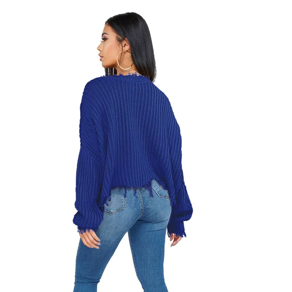 JAYCOSIN новый свитер Женская мода осень с длинным рукавом вязаный V-образным вырезом