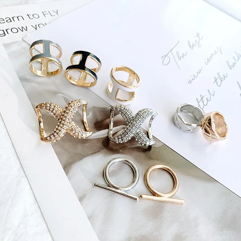 

Новинка, блестящая металлическая пряжка для шарфа в стиле ретро, украшенная бриллиантами, элегантная и простая Пряжка для шаль из сплава