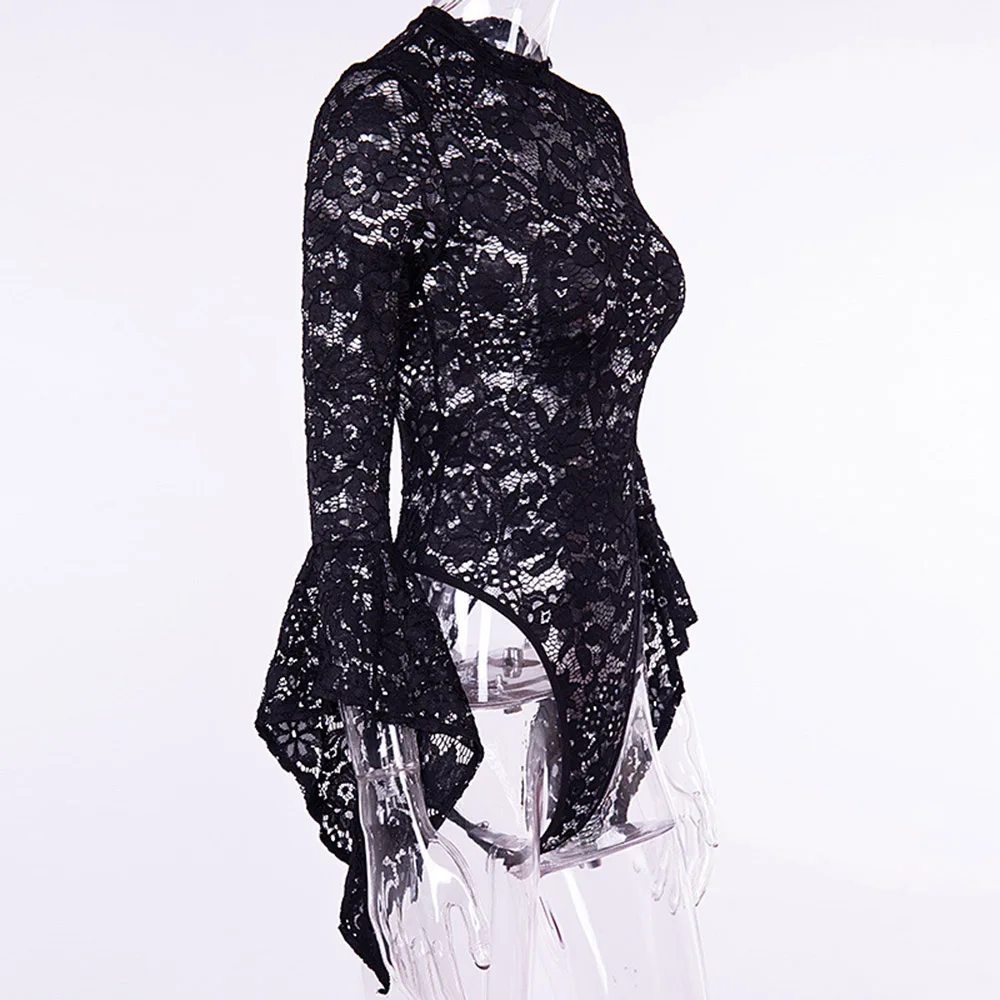 Женский черный комплект из двух предметов готический сексуальный кружевной боди