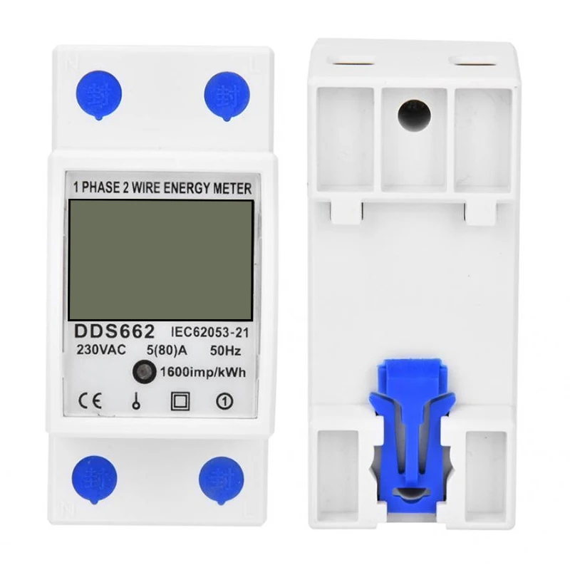 

1 Phase 2 Wire Digital Single Phase Reset Zero Energy Meter KWh Voltage Current Power Consumption Meter Wattmeter Electricity