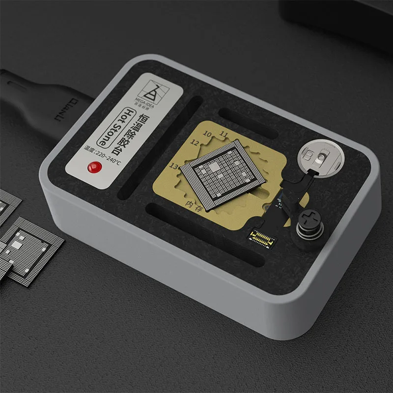QIANLI Hot Stone 3 in1 fingerprint hard drive CPU for iPhone 7- MAX- 11 Pro Max constant temperature removal glu platform | Инструменты