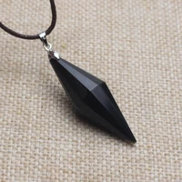 black obsidian natural stone pendants sky series huge spirit pendulum pendant necklace safe lucky for women men fashion jewelry