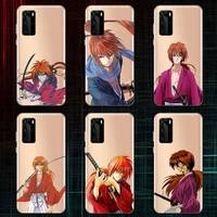 rurouni kenshin anime phone case clear transparent for huawei honor p 40 30 20 lite pro 10 i 8 9 x p smart 2019