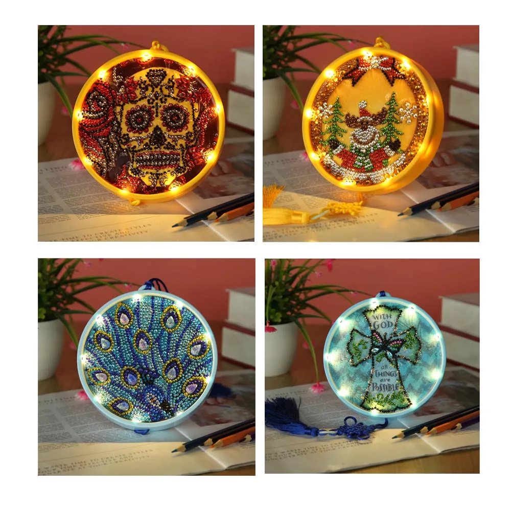 

Diamond Painting Decoration Lights, DIY Diamond Painting LED Lamp Special Shape Diamond Painting for Kids Art Craft Supplie