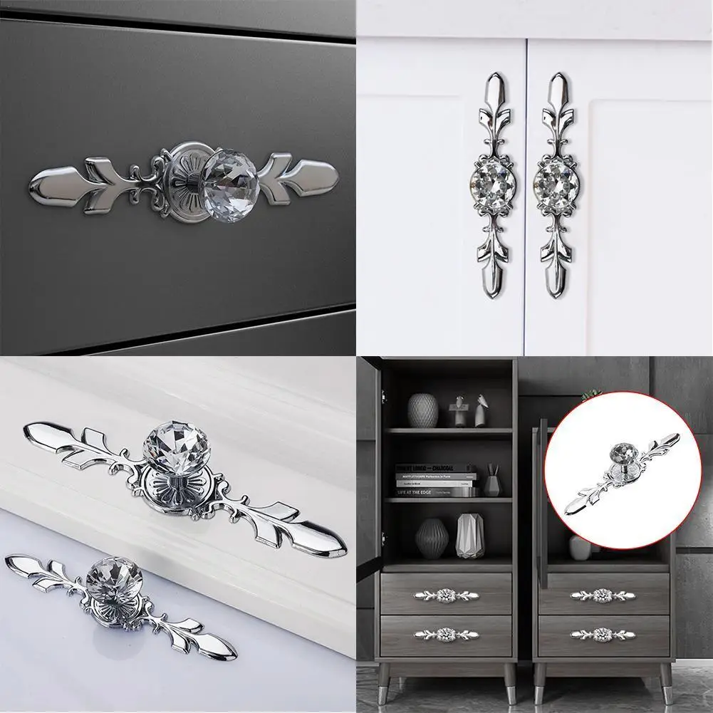 

1PC Luxury Diamond Crystal Cabinet Handles Shoebox Pulls Pullers Closet Handles Drawer Wardrobe Handle Door Knobs Furniture