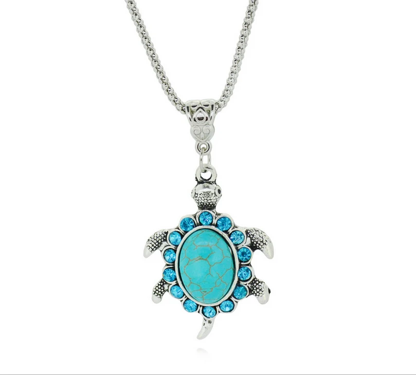 Женское ожерелье с подвеской в виде синей черепахи | Украшения и аксессуары