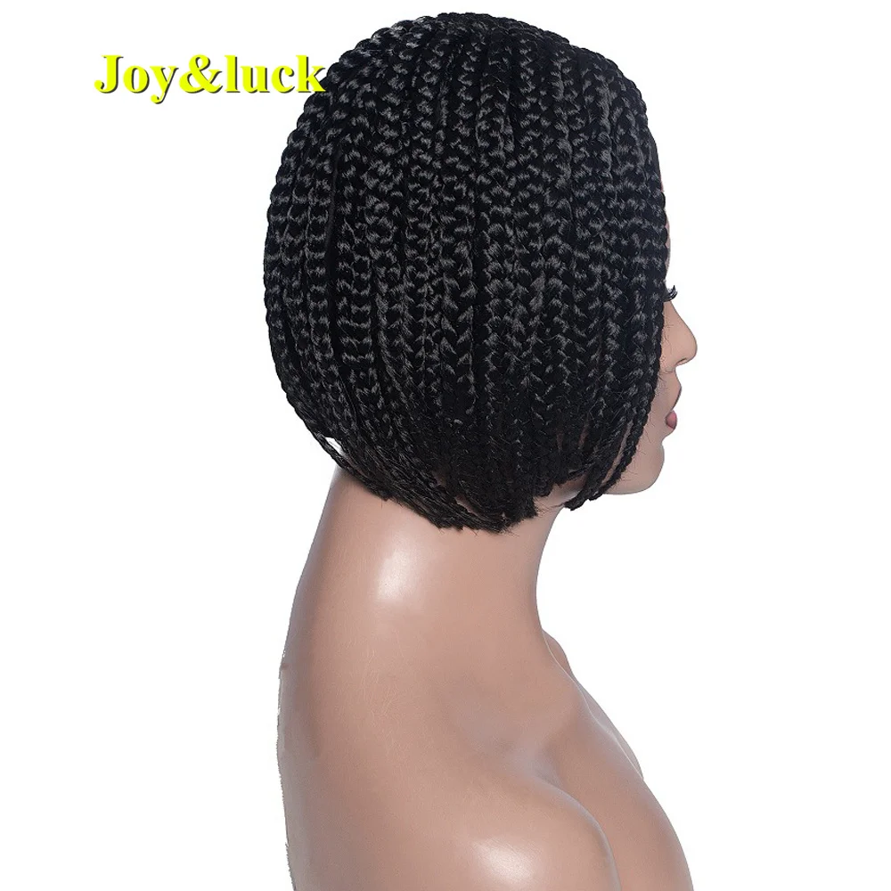 Synthetic Braiding Hair  Headband Wig Short Box Braids Braided Wigs For Women Black Turban Link Crochet Braids Daily Wear Wig