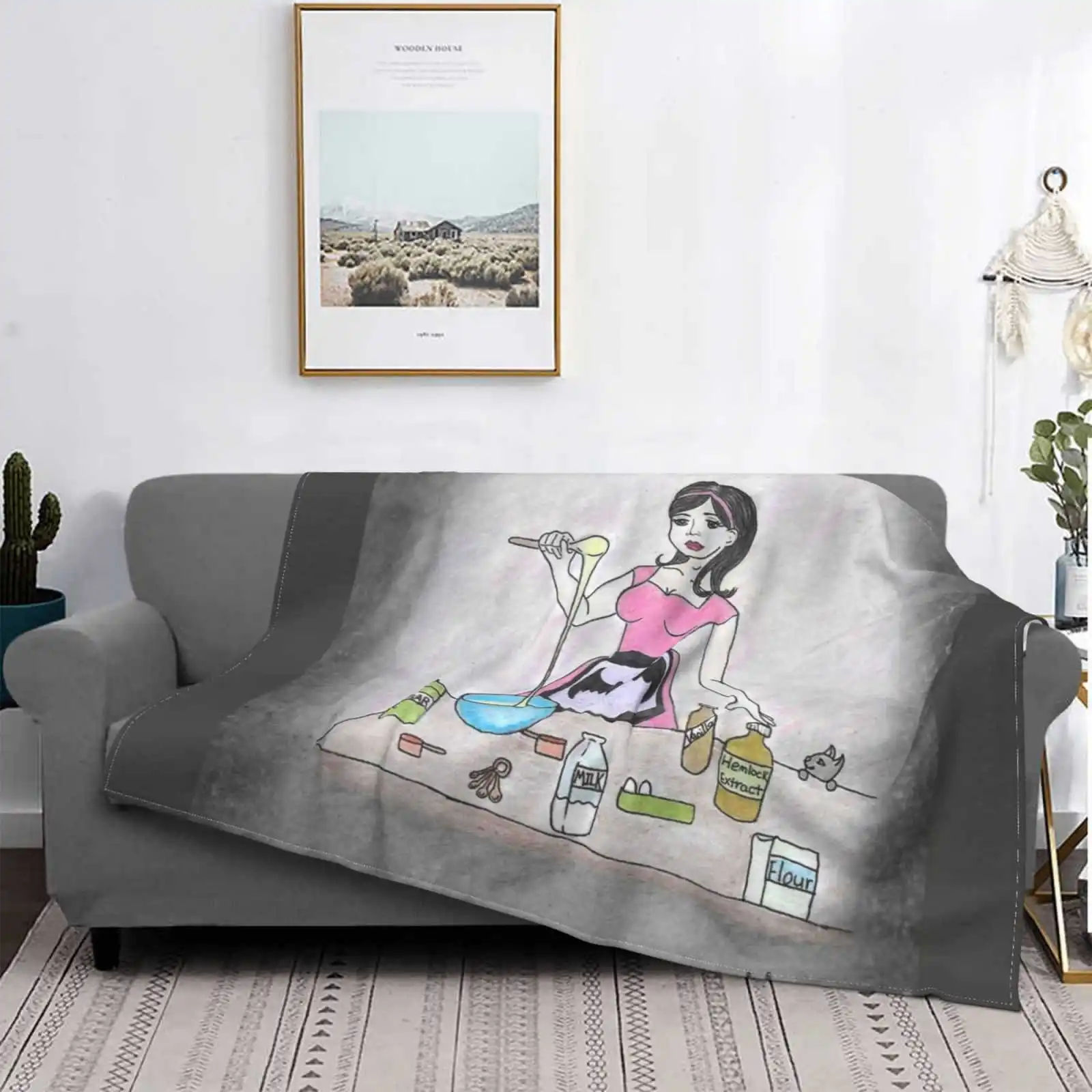 

Manta de franela para horвозле, accesorio de cocina, готико, ретро, винтажный, panadero, готико, Murcielago, gato