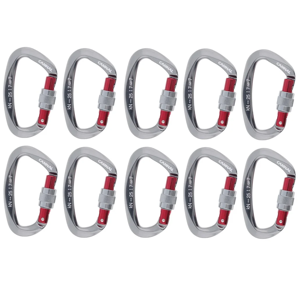 10 шт. винтовой замок из алюминиевого сплава Карабин Для Скалолазания