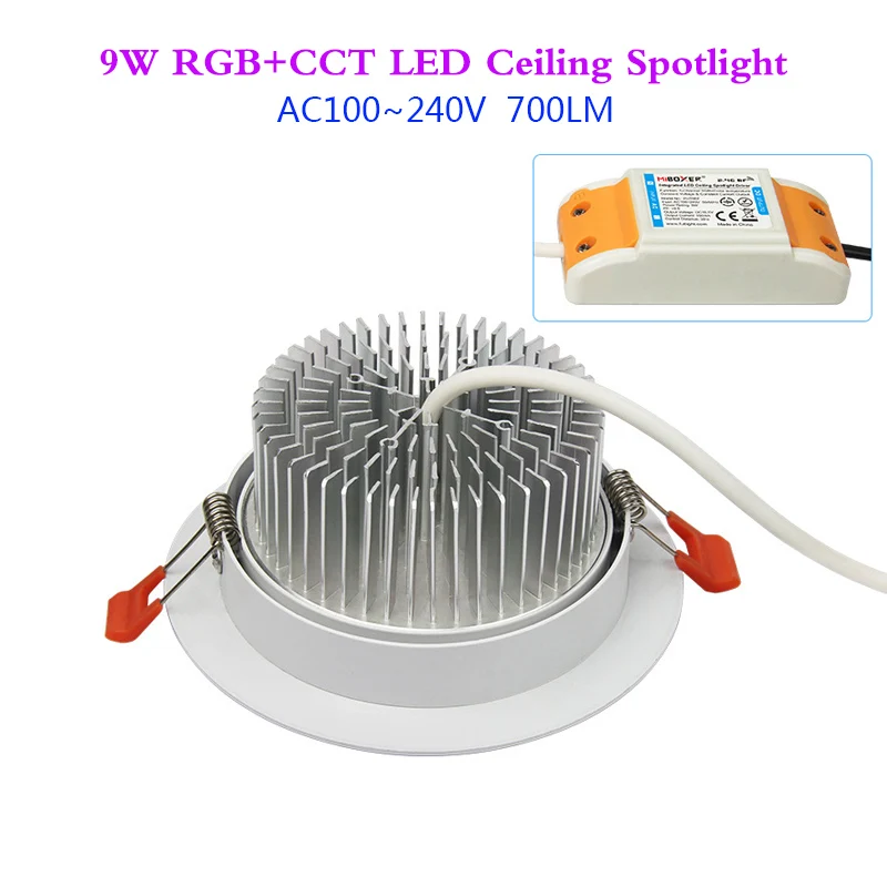 

AC110V 220V 9W Smart RGB+CCT Indoor LED Ceiling Spotlight Round Lamp Can compatiable with 2.4GHz Remote/Wifi/APP/Voice Control