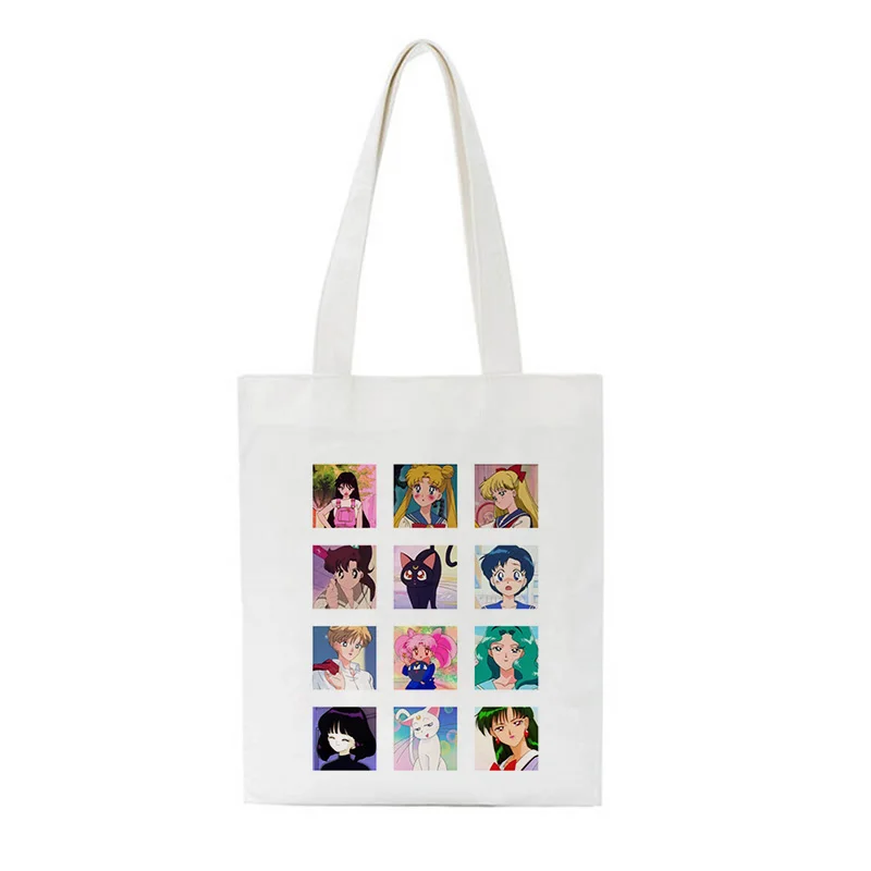 Сейлор Мун мультфильм розовый каваи большой емкости плеча холщовые сумки повседневное Harajuku Ulzzang Новая летняя сумка кошелек женская сумка - Цвет: 2864