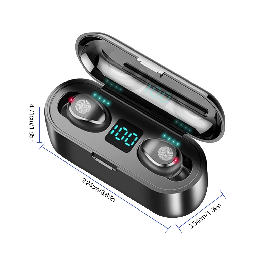 

Wireless Earphone Bluetooth V5.0 TWS Wireless Bluetooth Headphone LED Display With Power Bank Headset With Mic