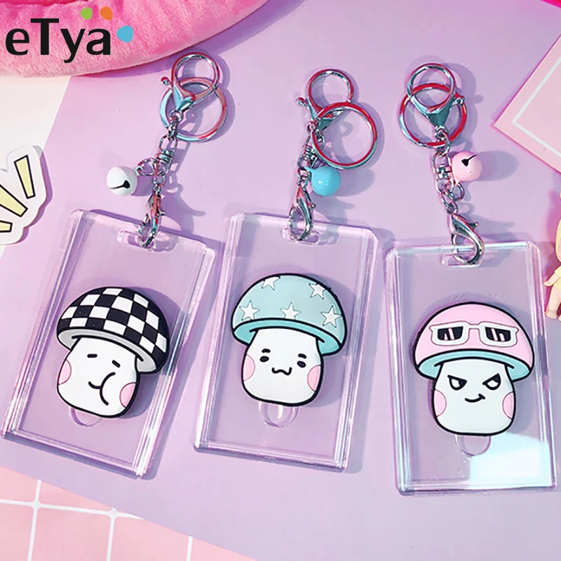 Симпатичный мультяшный держатель для карт прозрачный чехол женщин студенток