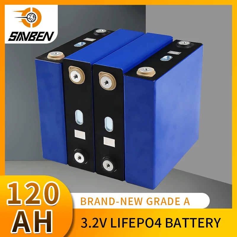 

120Ah 48PCS Recargable 12v 24v Battery Pack Lifepo4 3.2V Grade A Lithium Iron Phosphate Prismatic New Solar Cells EU US TAX FREE