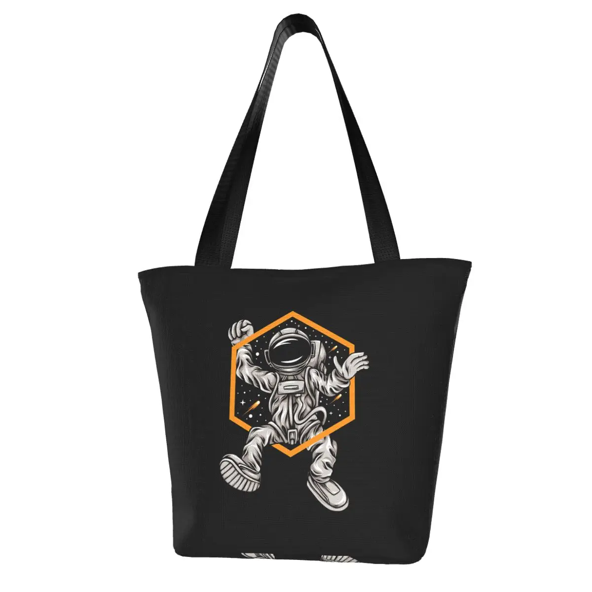 Astronaut Dancing Octagon Awesome Cosmonaut Gifts Shopping Bag Aesthetic Cloth Outdoor Handbag Female Fashion Bags