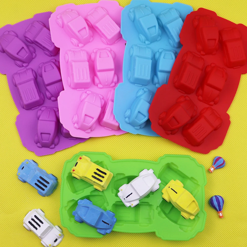 Многоцветная 3D DIY мультяшная Автомобильная форма шоколадный торт Силиконовая