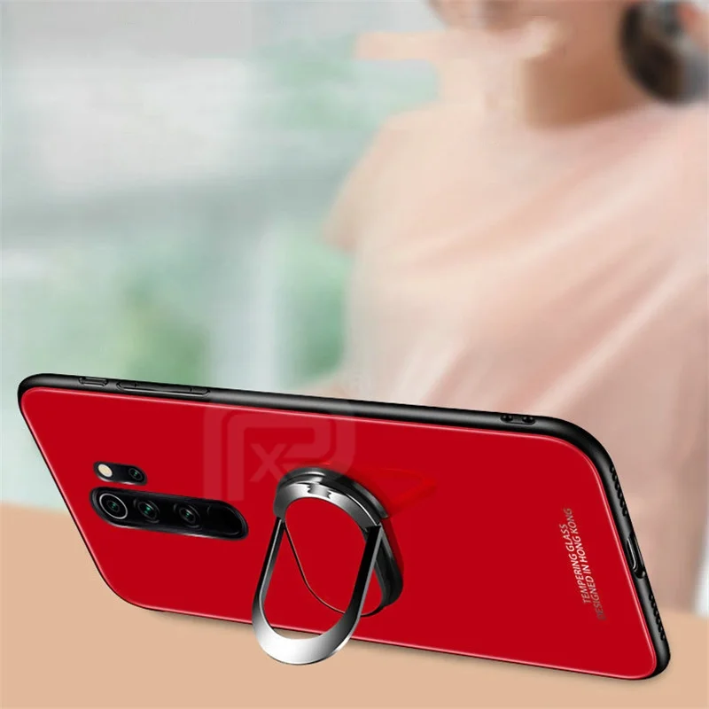 Чехол с кольцом-держателем для XIaomi Redmi Note 10S 8T 10 8 Pro 9S 9 из закаленного стекла |