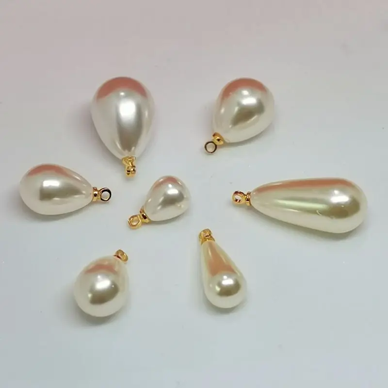 10 шт./лот подвески из золотого жемчуга в форме капли воды Плавающие Подвески для
