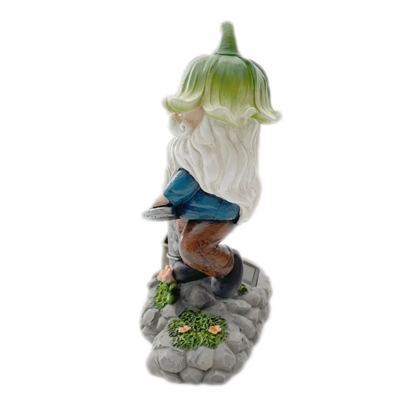 

European Vintage Resin Elf Elderly Sculpture Gnome Fetching Water Statue Figurines Miniature Garden Yard Art Landscape