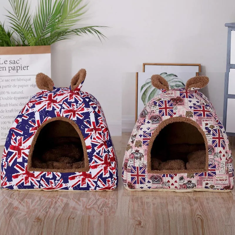 Экологичный домик для питомцев кошек заячьих ушек складное гнездо Щенячий