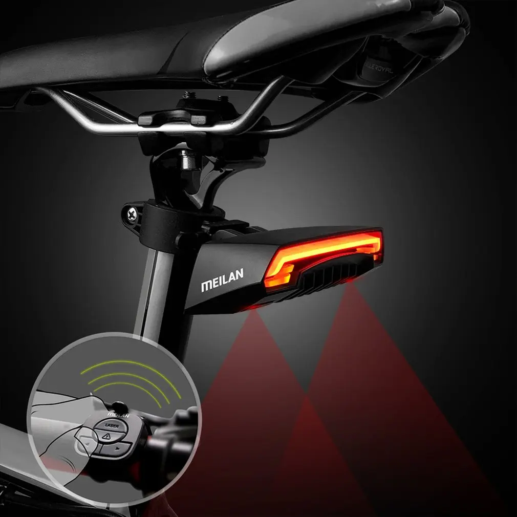 Беспроводной велосипедный задсветильник фонарь Meilan X5 лазерный задний умный с
